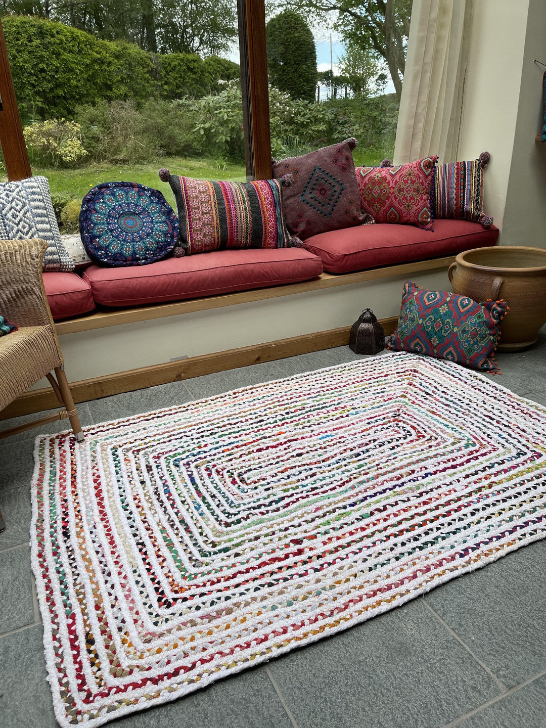 CARNIVAL Rectangular Bedroom Rug Ethical Source with Recycled Fabric - Second Nature Online