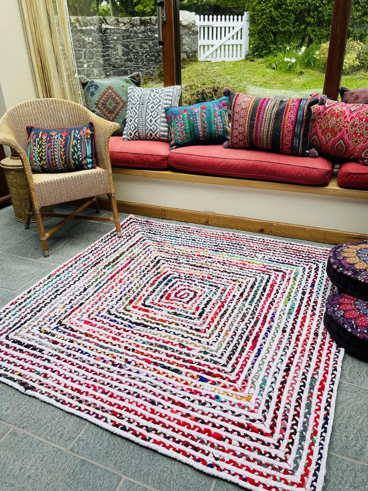 CARNIVAL Square Bedroom Rug Ethical Source with Recycled Fabric - Second Nature Online