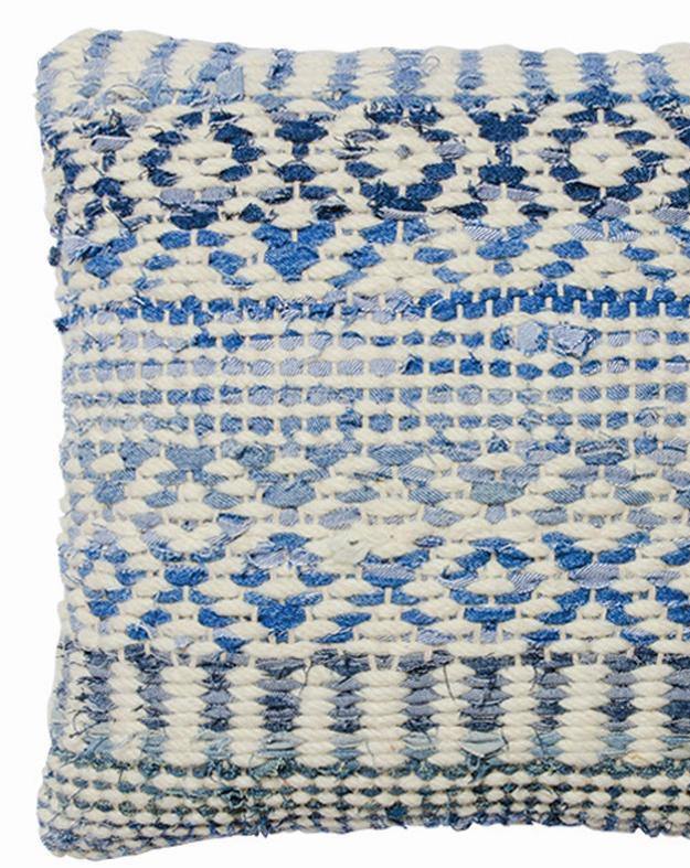 Blue Cushion Cover with Wool and Recycled Denim - Second Nature Online
