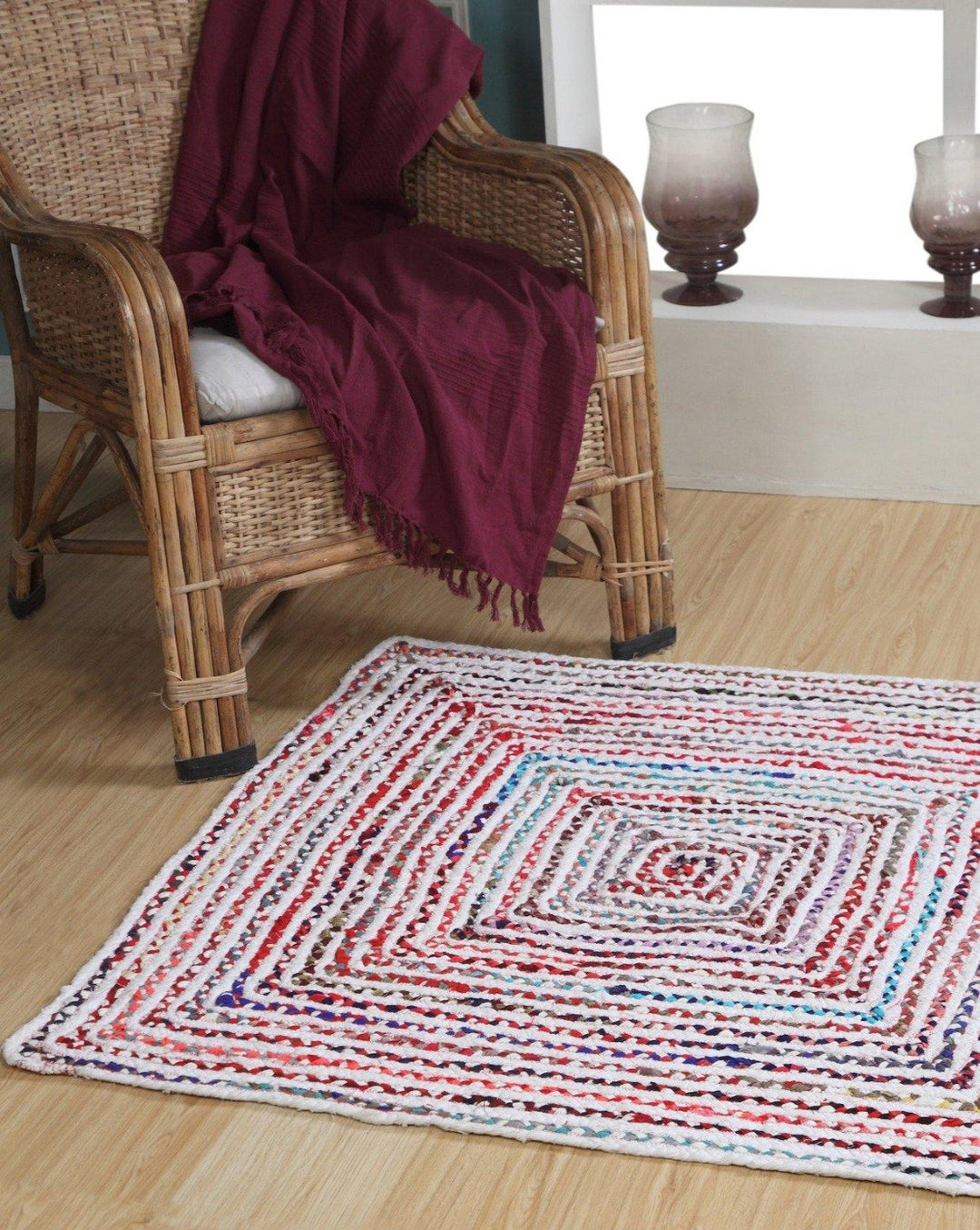 CARNIVAL Square Bedroom Rug Ethical Source with Recycled Fabric - Second Nature Online