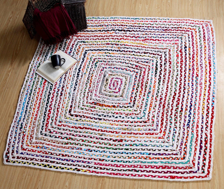 CARNIVAL Square Bedroom Rug Ethical Source with Recycled Fabric - Second Nature Online