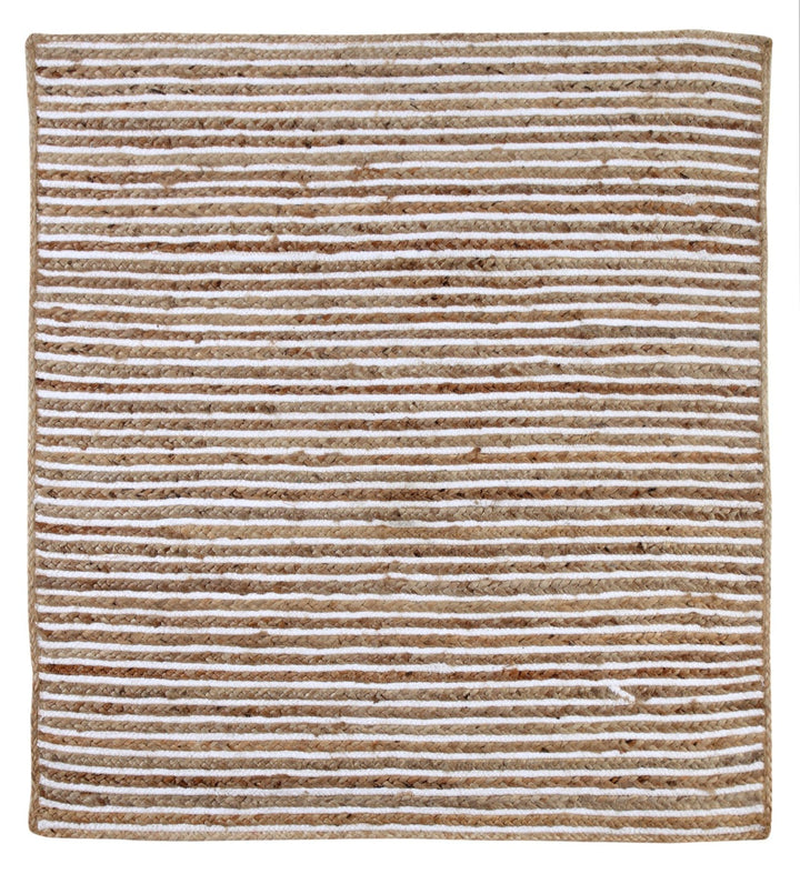 Chakkar Pale Braided Rug Square Second Nature Online White Background