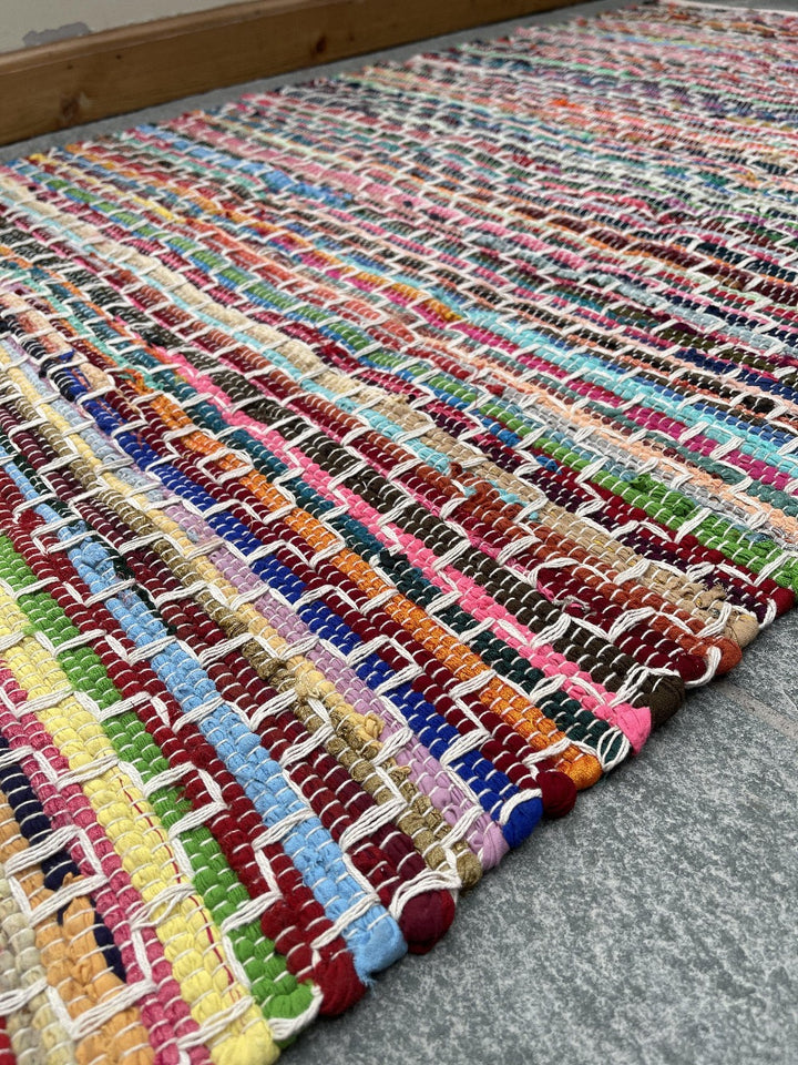 KADAM Geometric Rainbow Rug Multicolour and Reversible - Second Nature Online