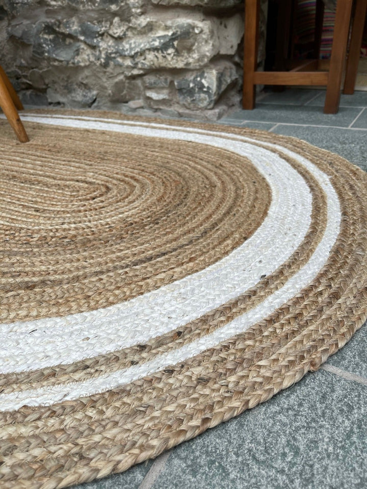 Close Up of Jute Braided Rug - Second Nature Online