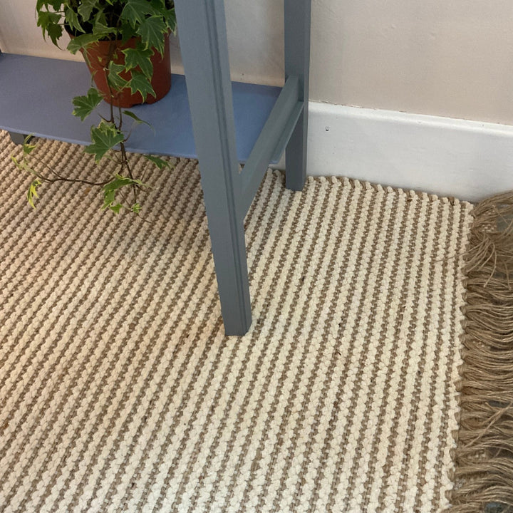 Close Up of Jute Striped Rug - Second Nature Online