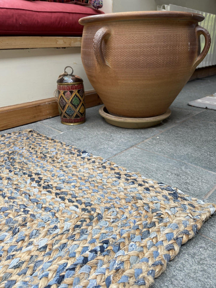 JEANNIE Rectangular Kids Rug Ethical Source with Recycled Denim - Second Nature Online