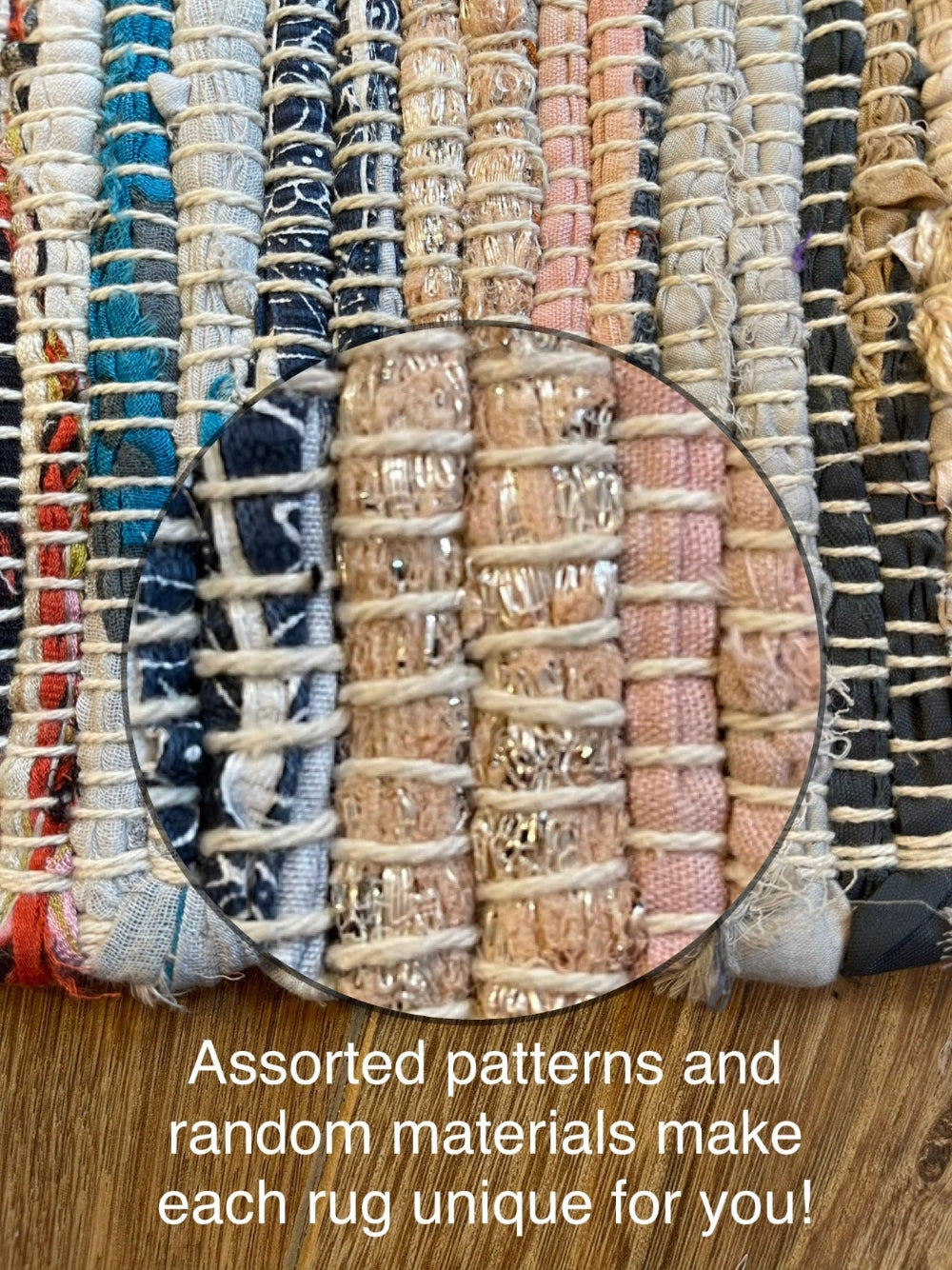 Close up of Festival Cotton Rag Rug - Second Nature Online
