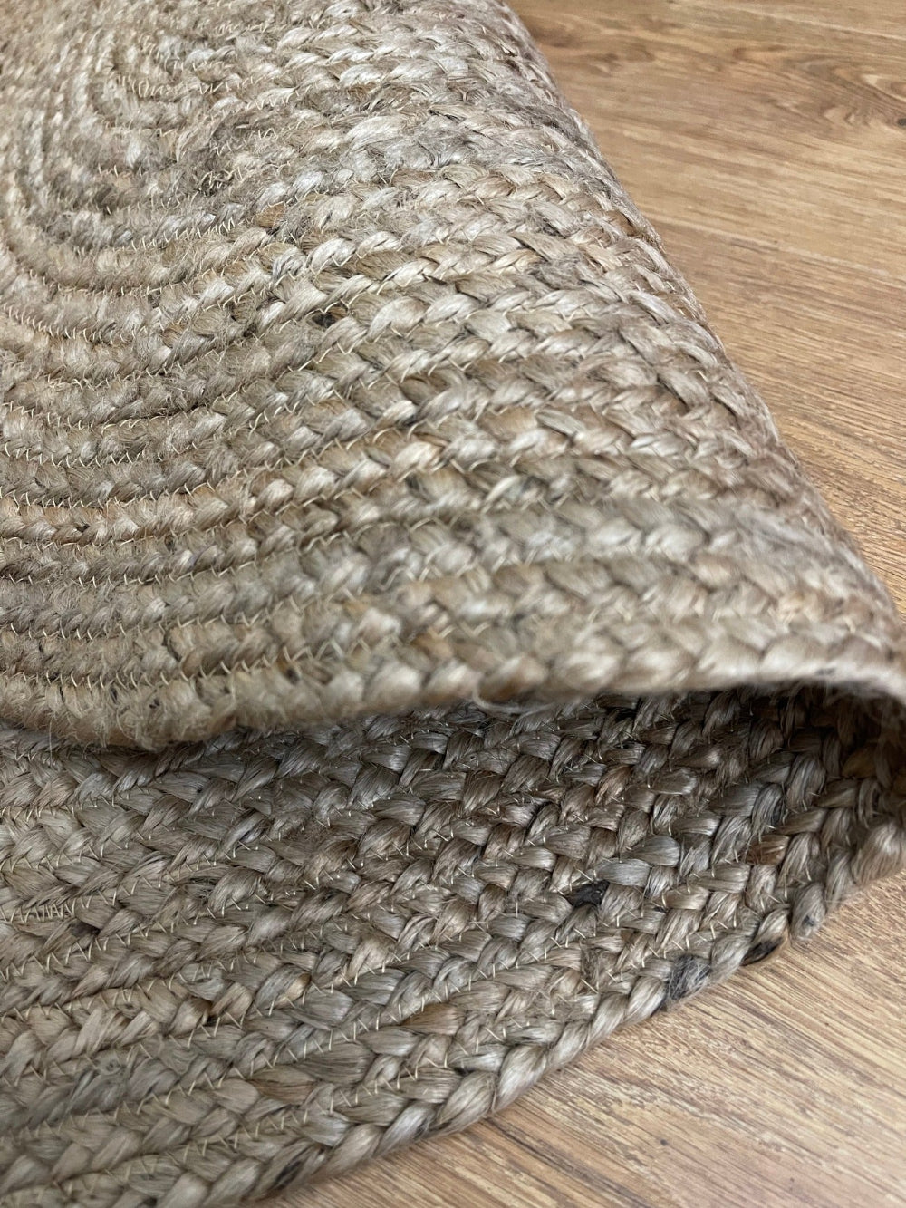 Close up of Heart Jute Rug Braiding