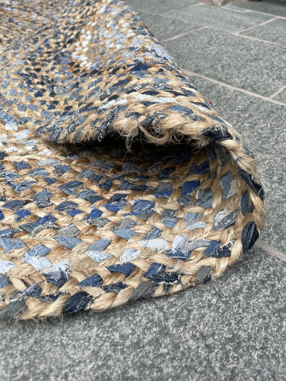 JEANNIE Round Kids Rug Ethical Source with Recycled Denim - Second Nature Online