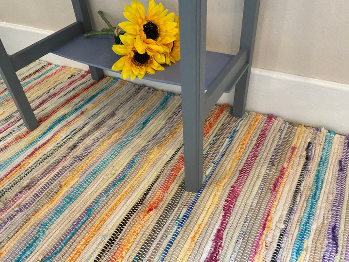 Close up of recycled cotton rag rug - Second Nature Online