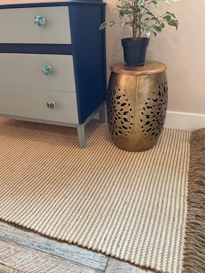 Colva Striped Jute Rug Living Room