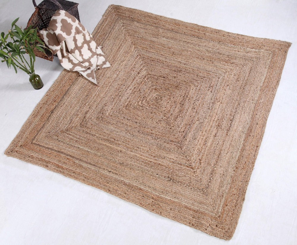 DHAKA Square Kitchen Rug Hand Woven Jute - Second Nature Online