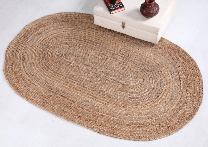 DHAKA Oval Kitchen Rug Hand Woven Jute - Second Nature Online