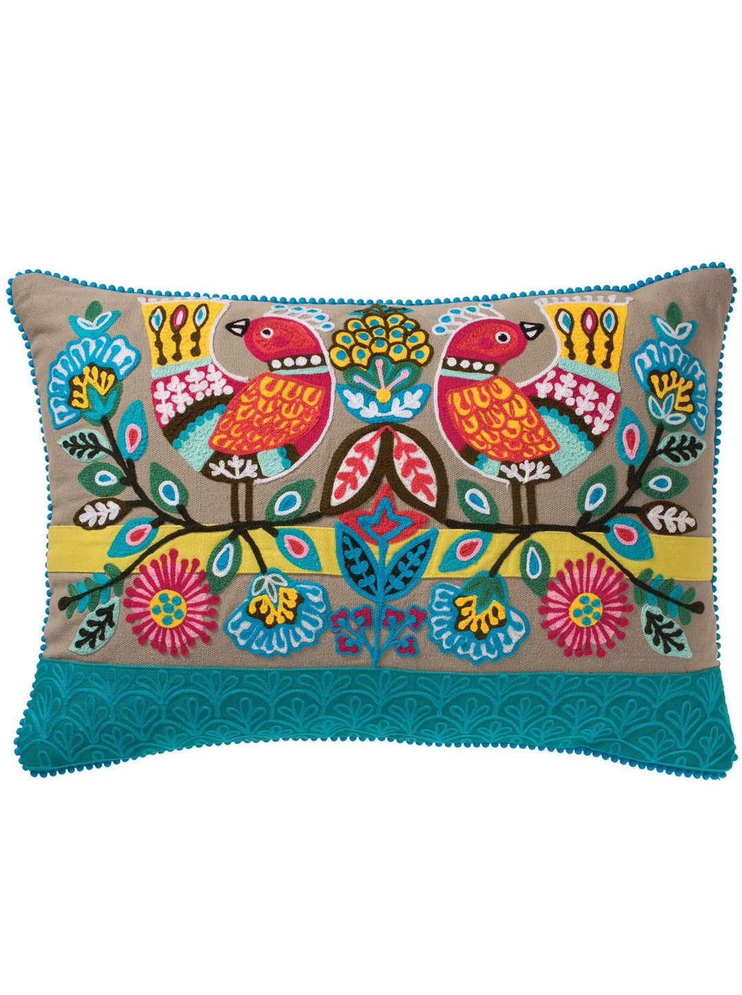 Embroidered Bird Cushion Cover Second Nature Online