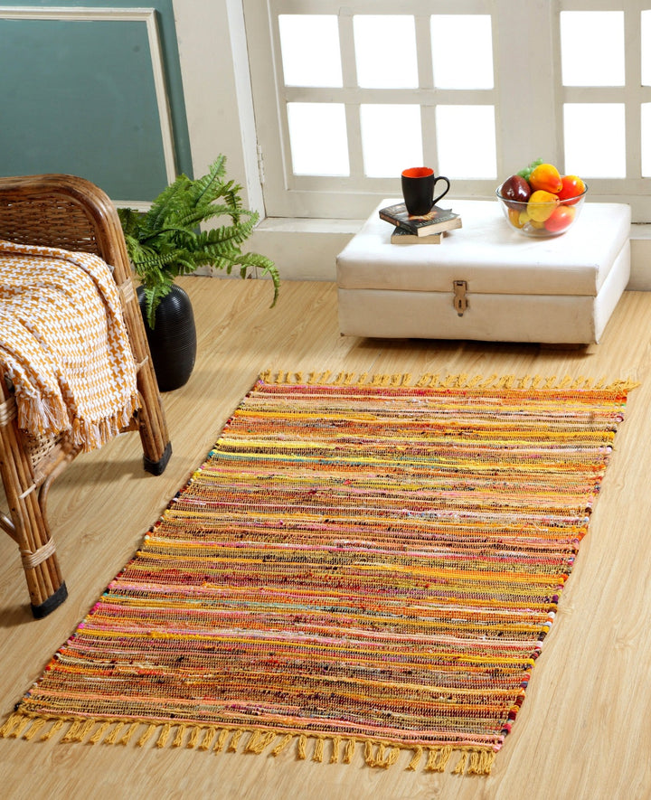 Festival Rag Rug Yellow Mustard Colour Lifestyle Second Nature Online