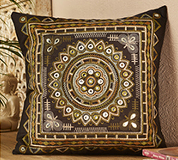 Rajasthan Embroidered Cushion Cover Available In 4 Colours 45 cm x 45 cm