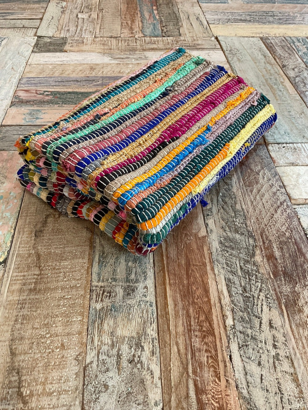 Nature Rags Rainbow Cotton Rag Rug Recycled Shabby Chic by Second Nature Online