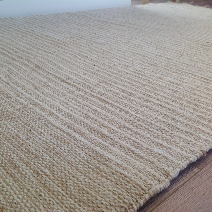 Bekal Flat Weave Rug Striped Design Cotton and Jute
