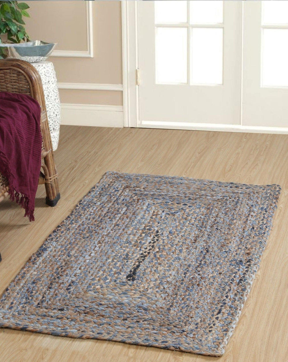 Jeannie Denim Rectangular Living Room Rug Recycled Second Nature Online