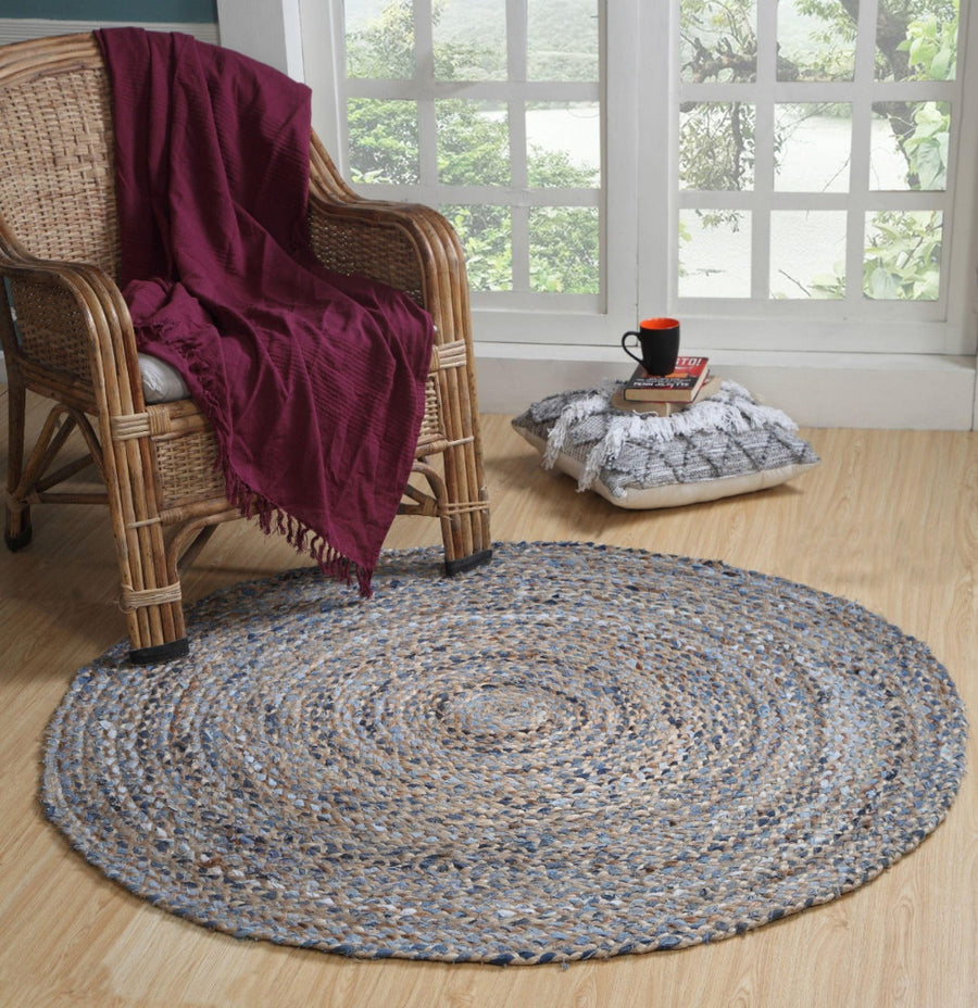 Kids Rug Round | Round Rug | Denim | Jute Rug | Cotton Rug | Rugs UK ...