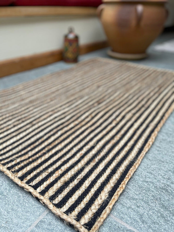Jute Cotton Rectangular Rug - Second Nature Online