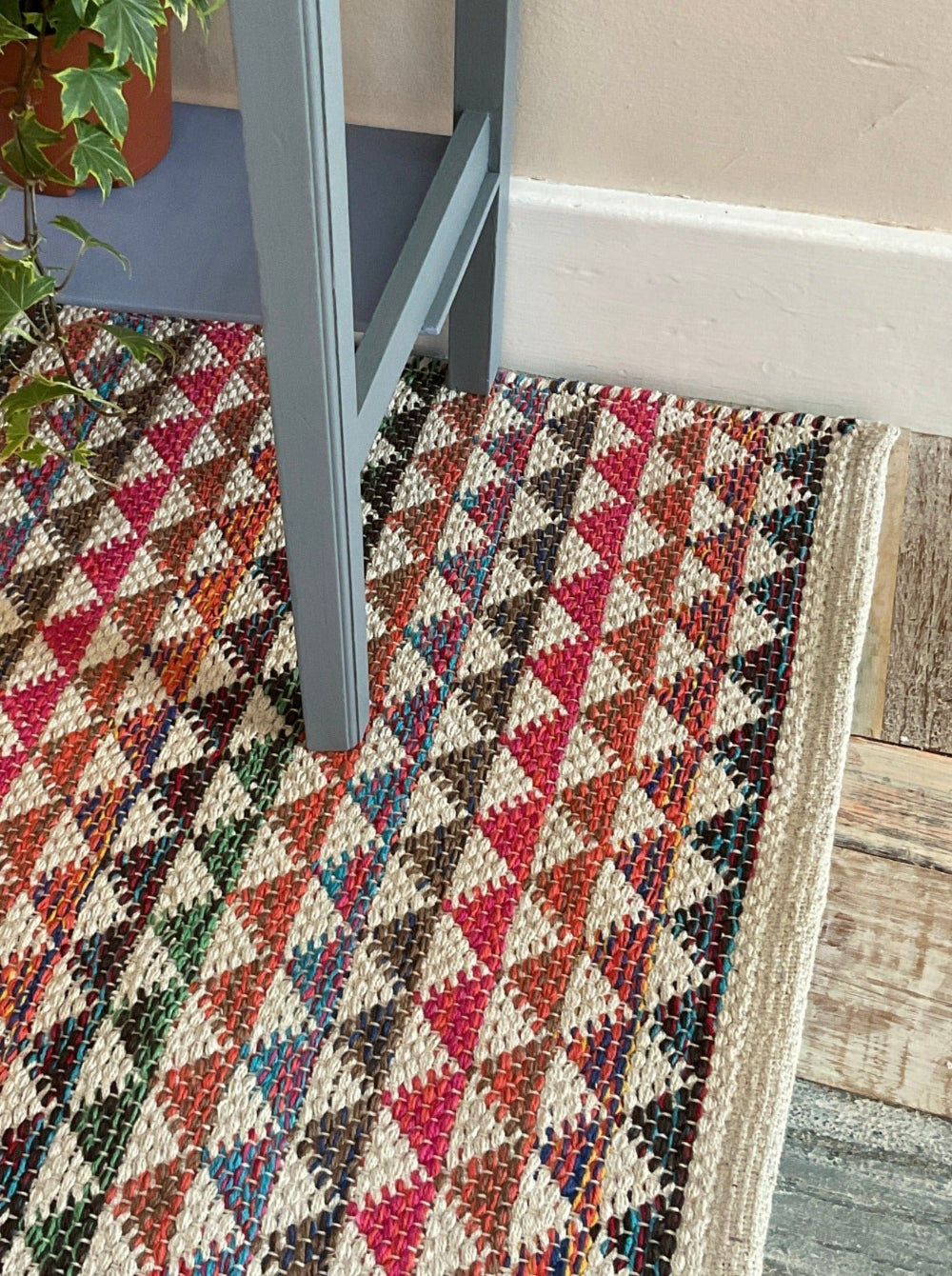 Karal Cotton Multi Colour Geometric Designed Rug - Second Nature Online