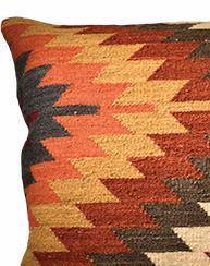 Kilim Cushion Cover Wool Cotton Zig Zag Striped Design Second Nature Online