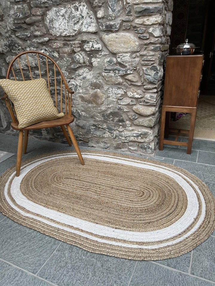 Large Oval Braided Natural Rug - Second Nature Online