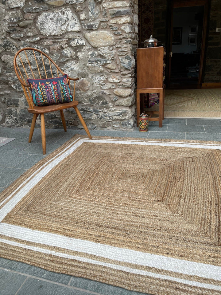 Living Room Square Jute Braided Rug - Second Nature Online