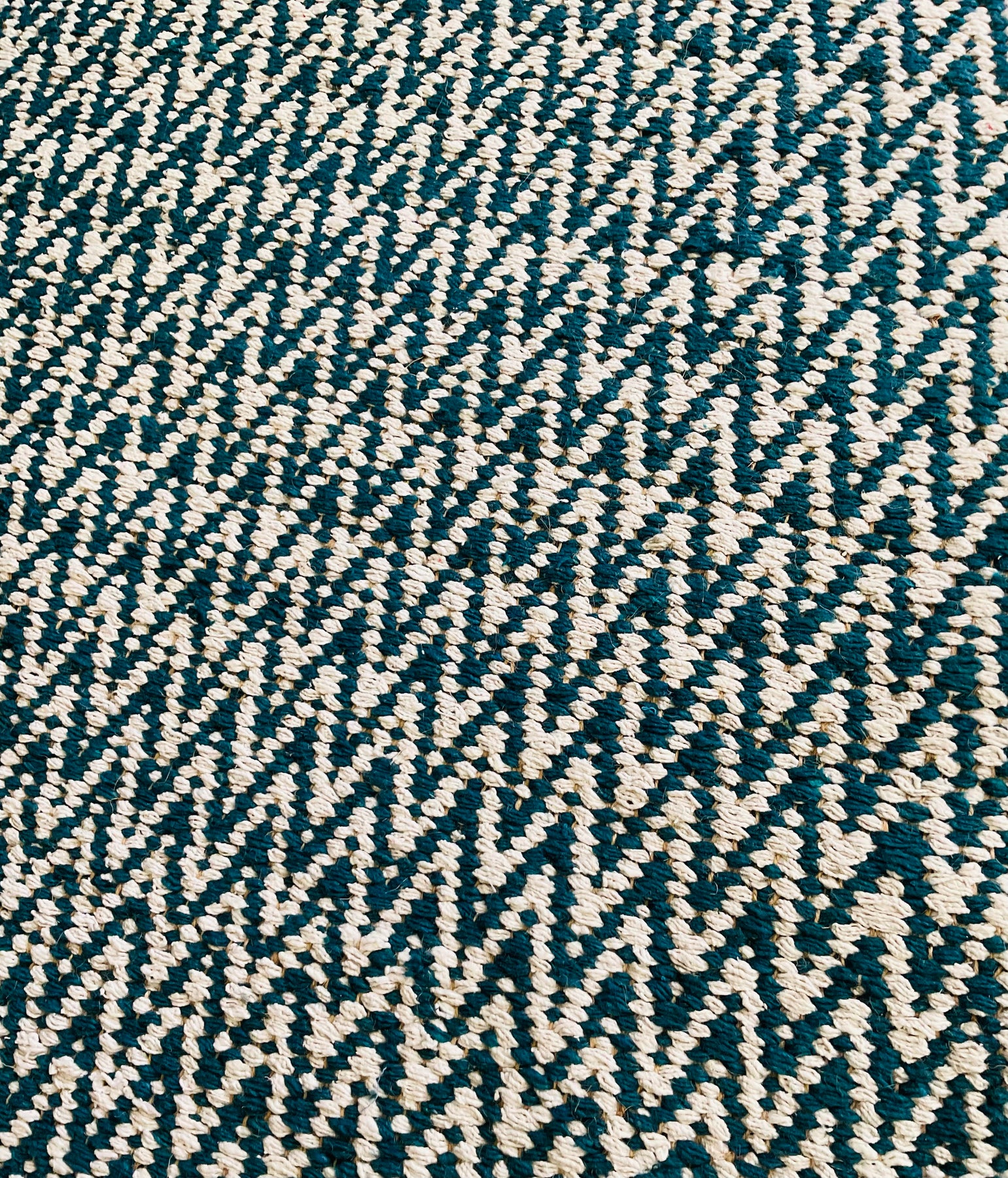 Mallard Rug Blue Rug | Herringbone Rug | 70 cm x 115 cm | Cotton Rug | Jute Rug ...