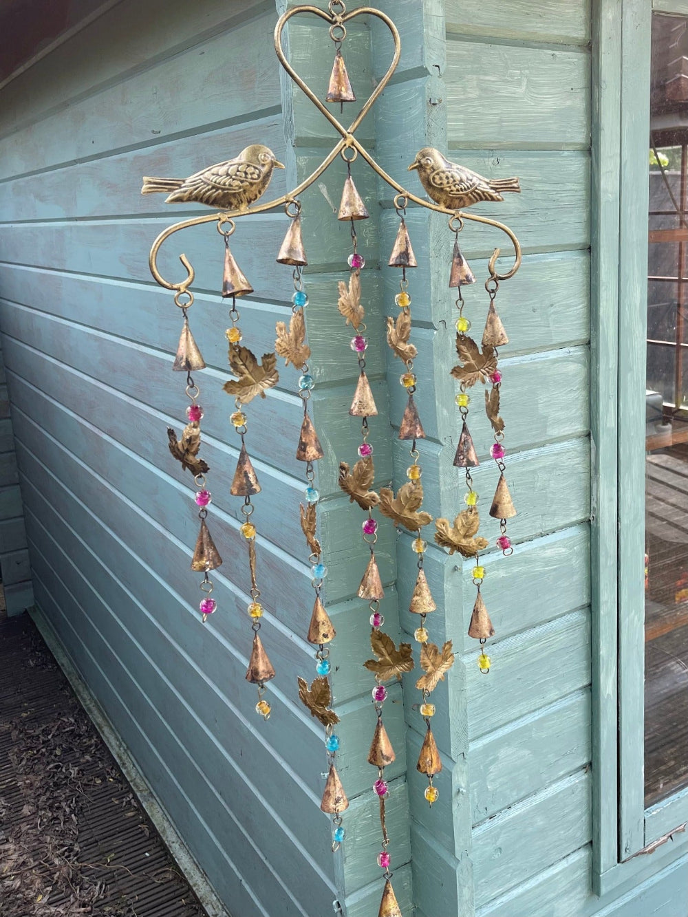 Metal Bird and Bell Wind Chime Second Nature Online