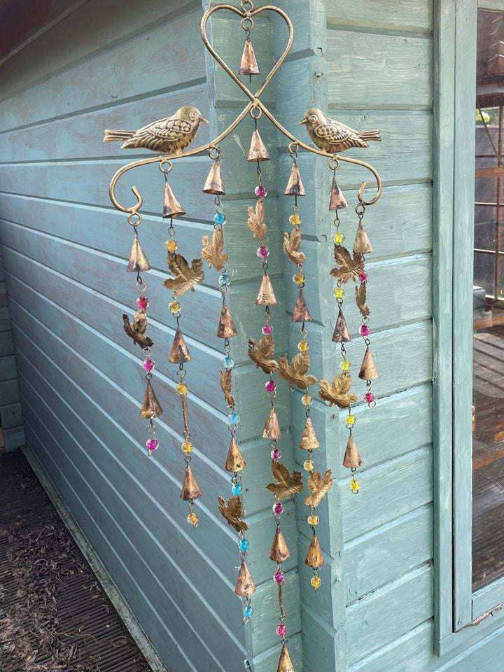 Metal Bird and Bell Wind Chime Second Nature Online