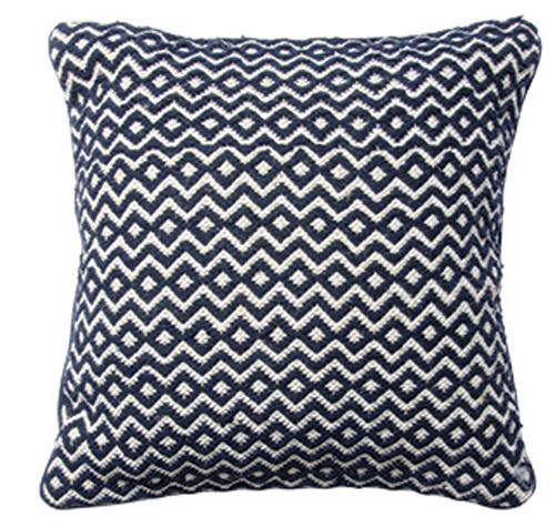 Cushion Cover in Cotton and Jute with Geometric Zig Zag Design - Second Nature Online