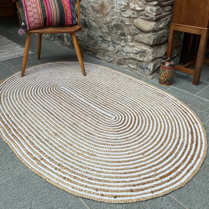 Oval Jute Braided Rug - Second Nature Online