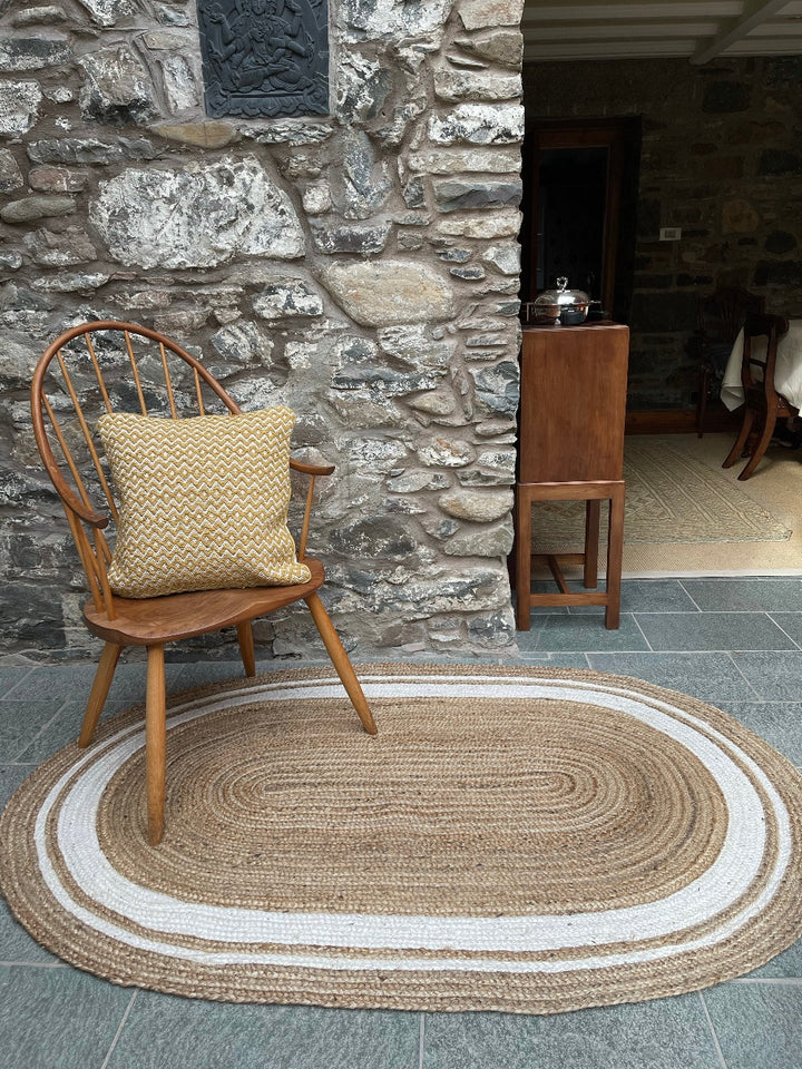 Oval Natural Jute Braided Rug - Second Nature Online