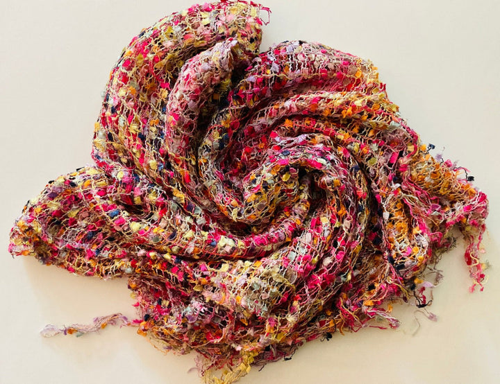 Pink Orange Viscose Scarf - Second Nature Online