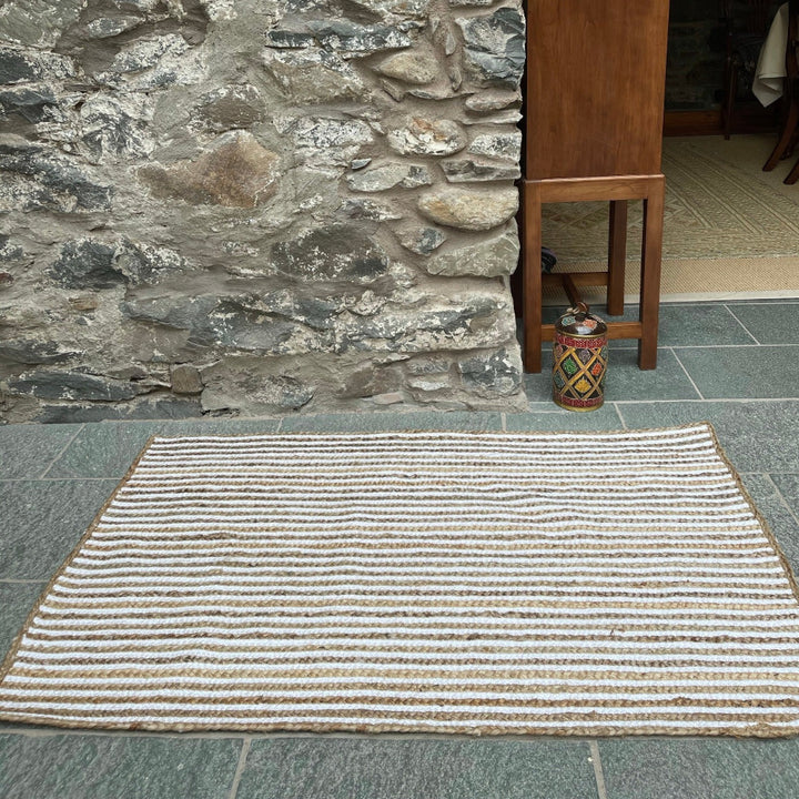 Rectangular Natural Jute Area Rug - Second Nature Online