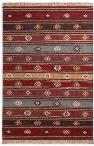 Zanskar Kilim Rug Handmade in Wool Geometric Design