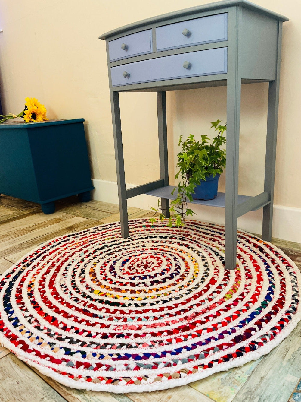 Boho White Rug | Recycled Fabric Rugs in UK | Rag Rug Style – Second ...