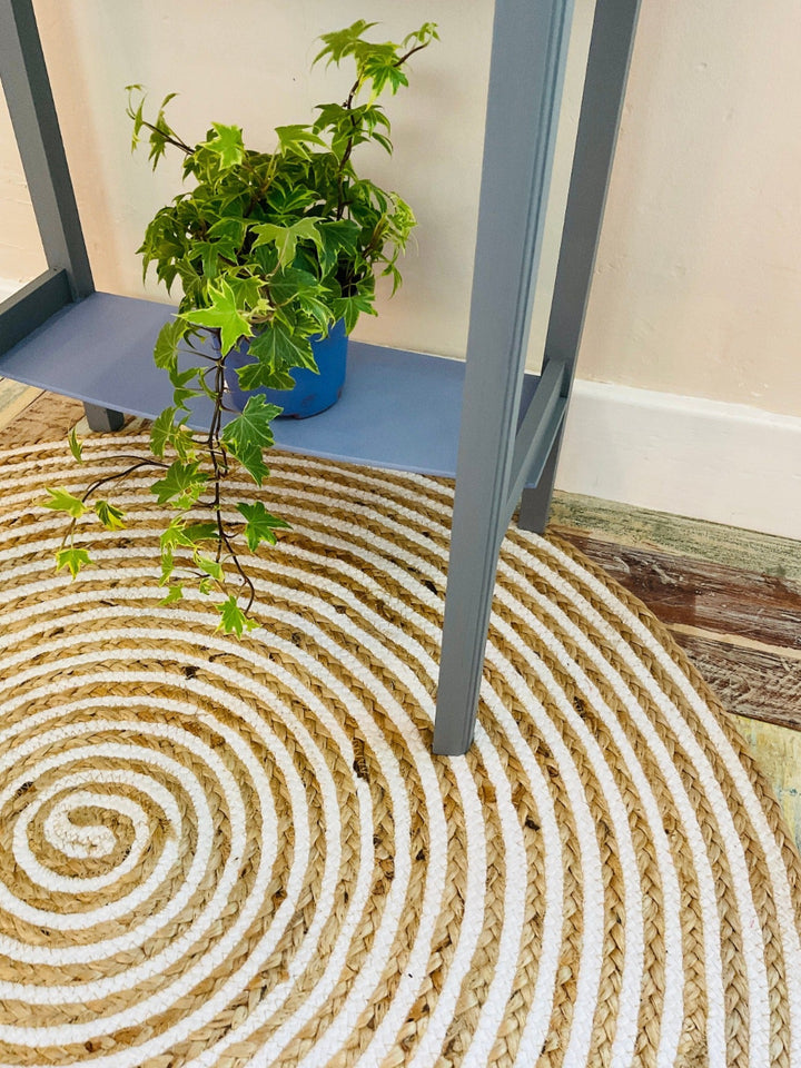 Round Jute Natural Striped Rug - Second Nature Online