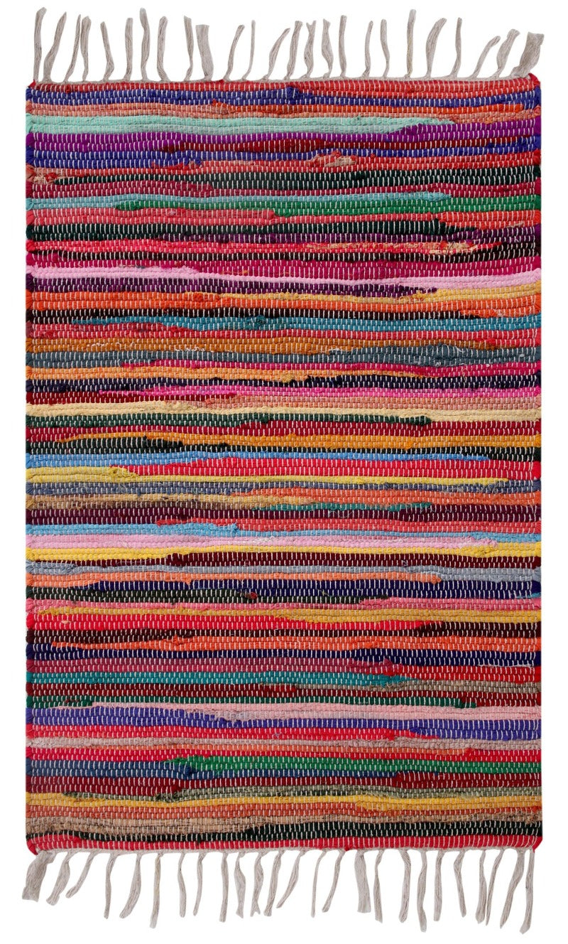 Multi Coloured Rag Rainbow Cotton Rag Rug Recycled Shabby Chic by Second Nature Online