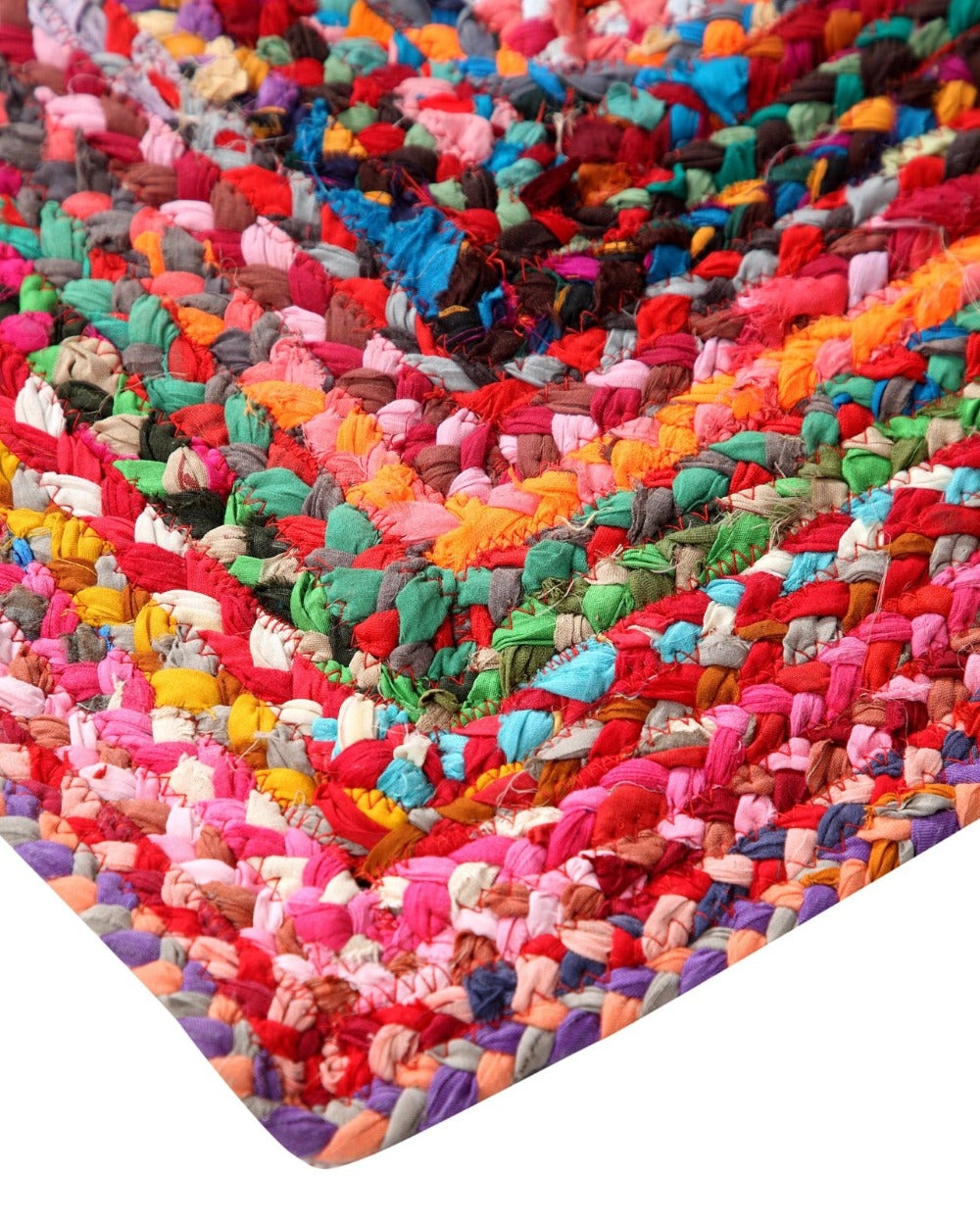 SUNDAR Rectangular Multicolour Rug Ethical Source with Recycled Fabric