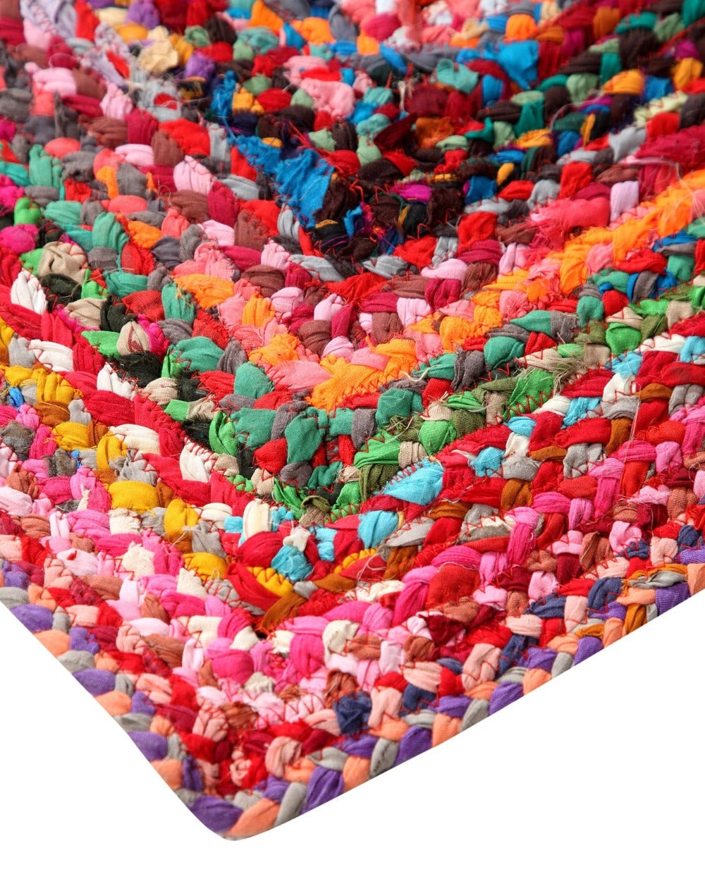 Multi Coloured Rainbow Braided Rug | Camping Rug | Rag Rug – Second ...