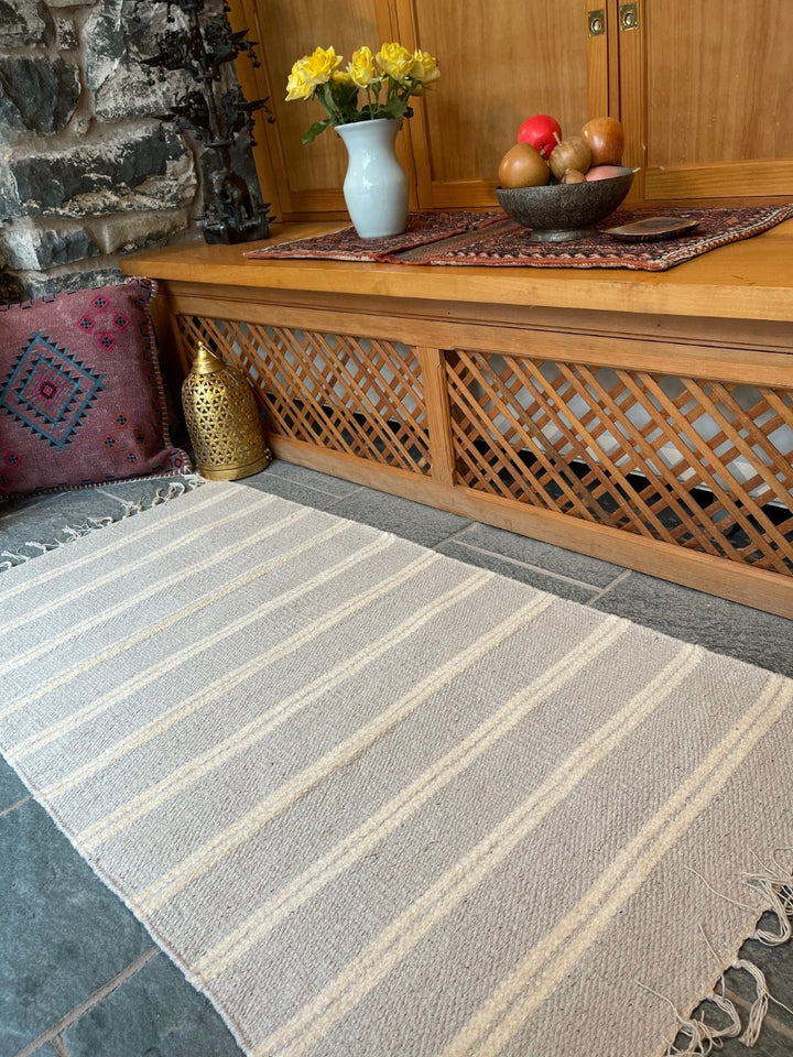 Varca Natural Double Striped Rug Second Nature Online