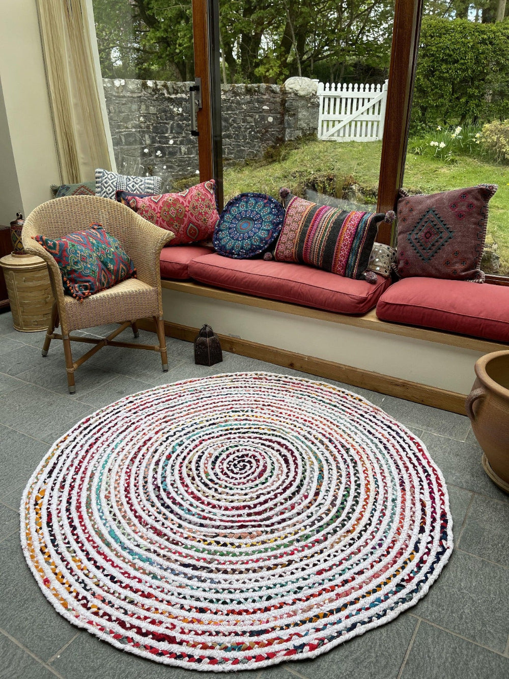Boho White Rug | Recycled Fabric Rugs in UK | Rag Rug Style – Second ...