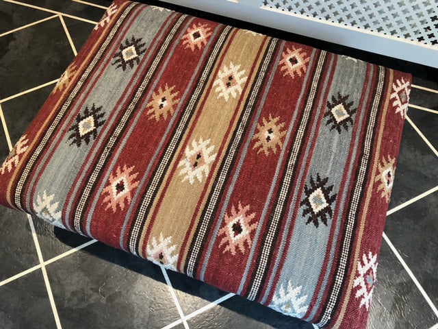 Zanskar Geometric Upholstered Kilim Footstool Long Bench