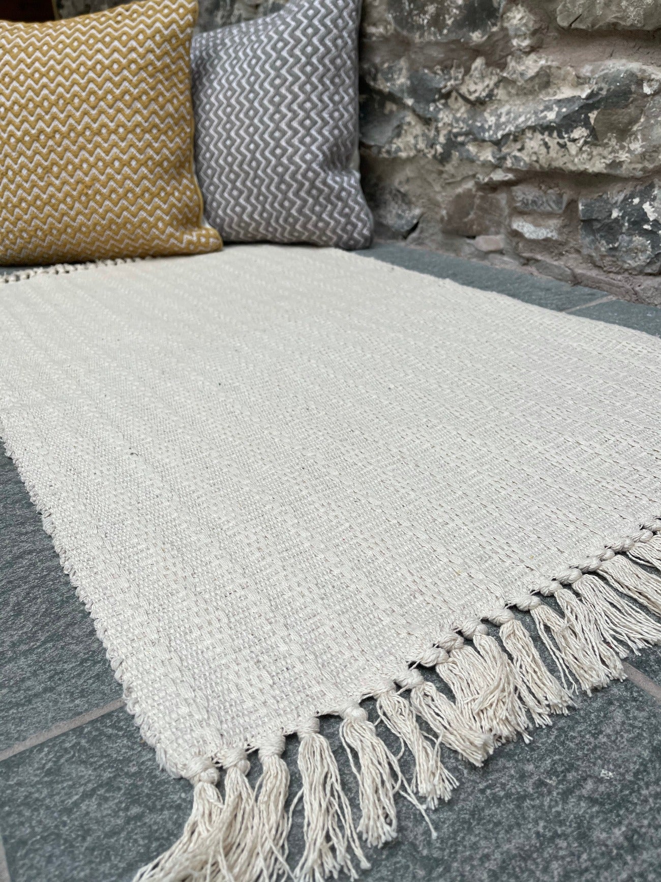 Natural Rug Cotton Textured and Hand Woven | Second Nature Online